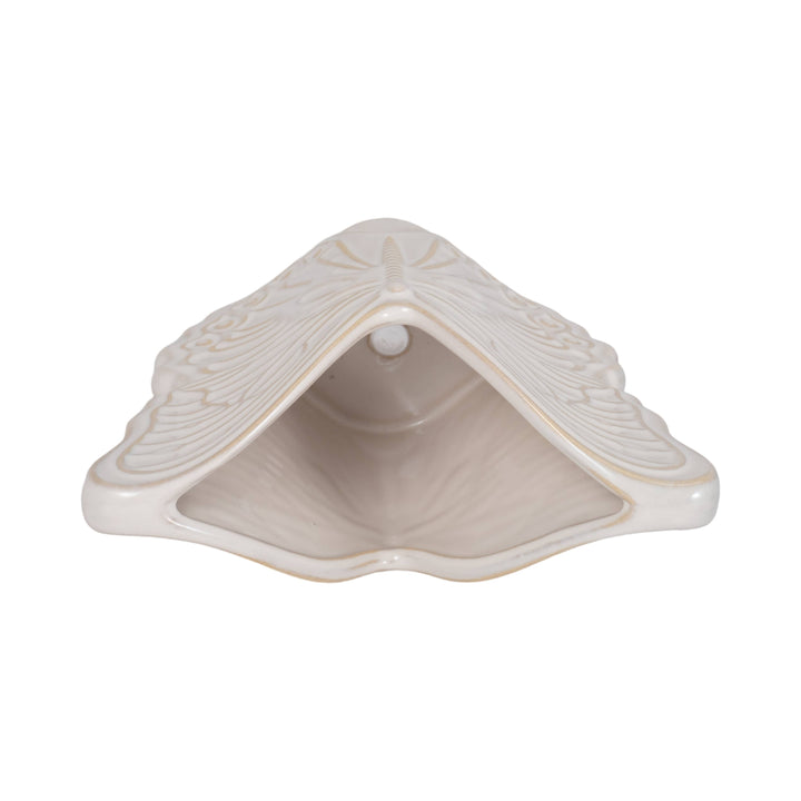 Planter - Ivory Ceramic Butterfly, 7 in.