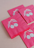 Disco Cherries Hot Pink Cocktail Paper Beverage Napkins - Se