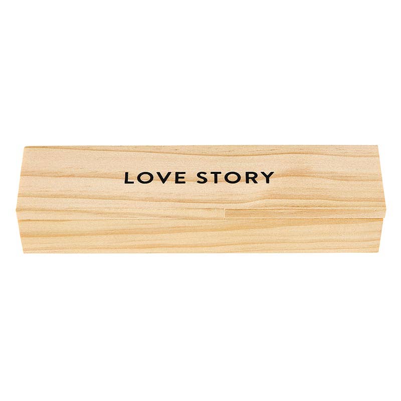 Wood Box with Gem Pen - Love Story