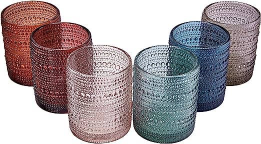 Hobnail Colored Beaded Tumbler Drinking Glass