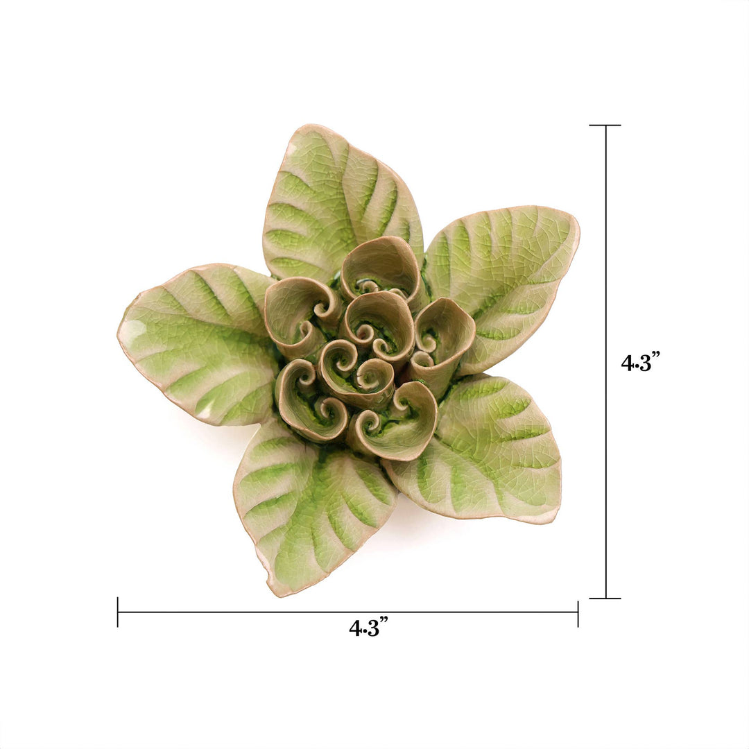 Hand Made Ceramic Wall Flower: Caramel