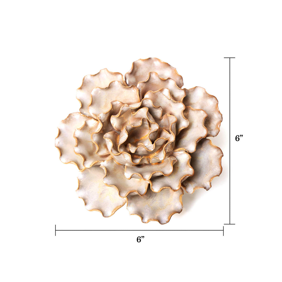 Ceramic Faux Flowers Succulents For Tabletop Or Wall Hangin: Peony Orange