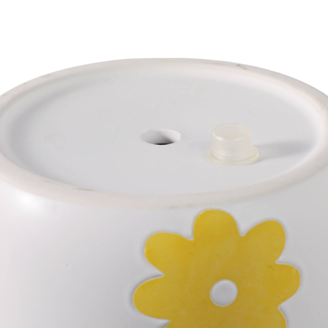 Ceramic Raised Flower Power Planter - White, 6 in.