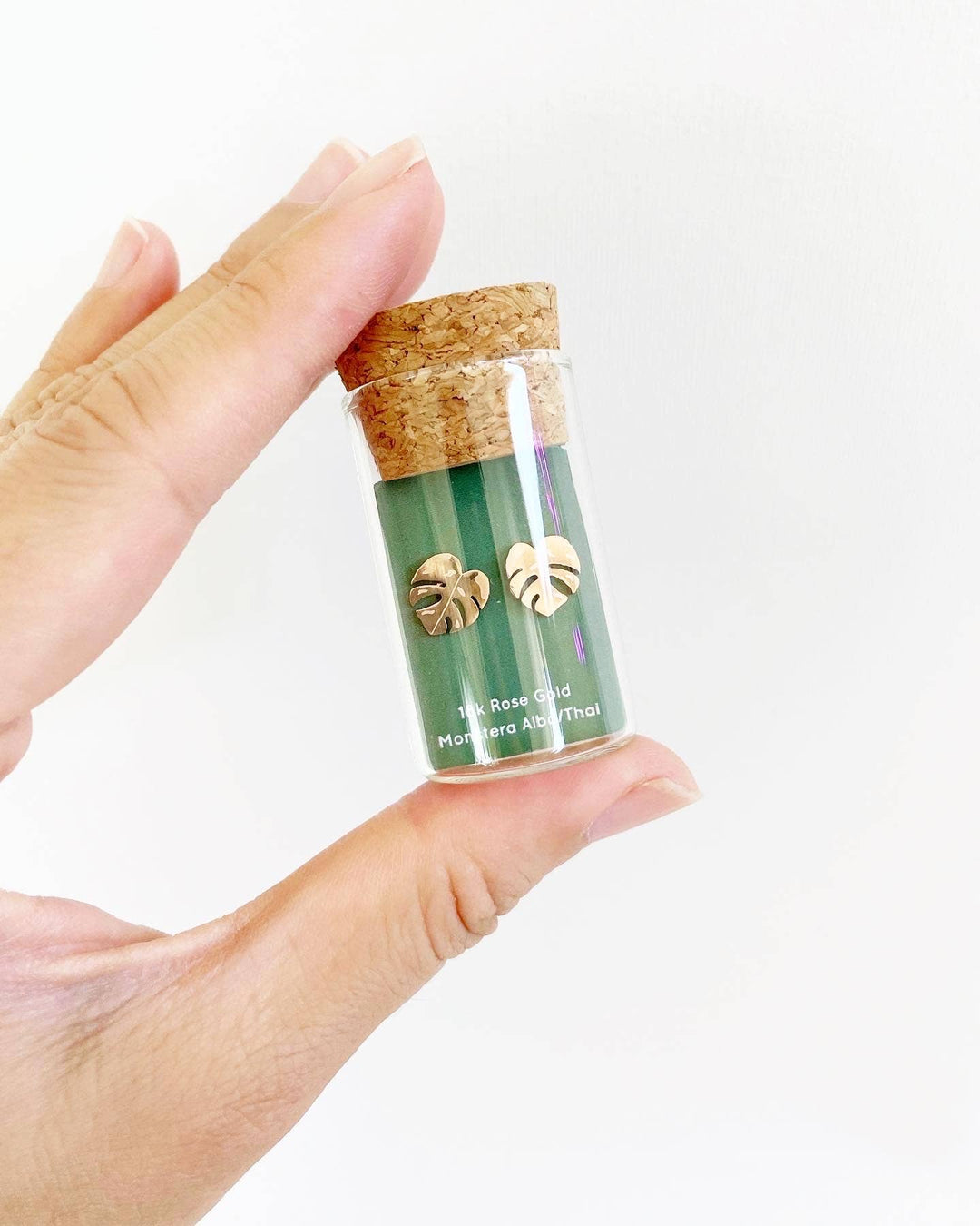 Monstera Albo &amp; Thai Constellation Plant Studs: Stainless Steel
