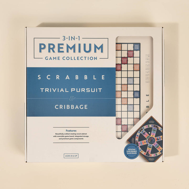 3-in-1 Game Collection: Scrabble, Trivial Pursuit &amp; Cribbage
