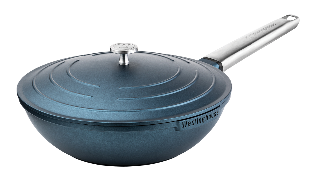 Westinghouse 11-Inch Wok with Lid - Performance Series: Blue