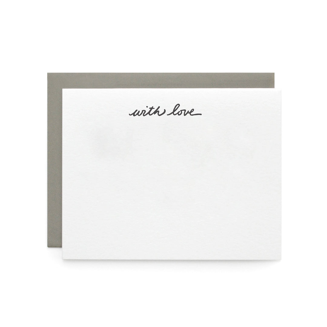 With Love, Letterpress Note cards | Set of 8