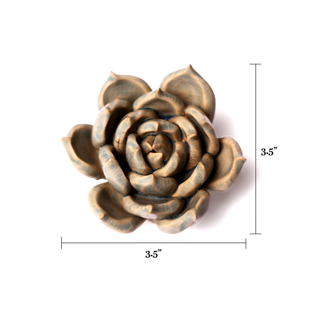 Ceramic Flower &amp; Faux Succulent Collection 12: Flower Green
