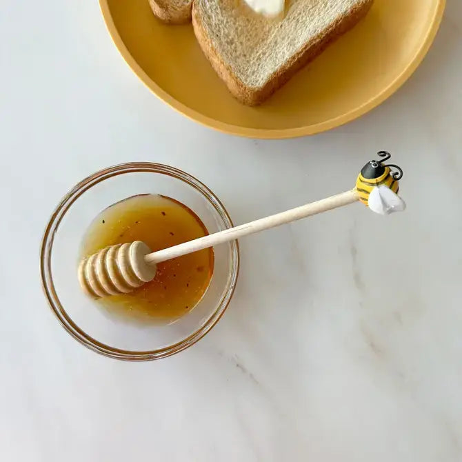 Honey Dipper Wooden W/Bee