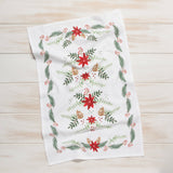 Poinsettia Christmas Dishtowel