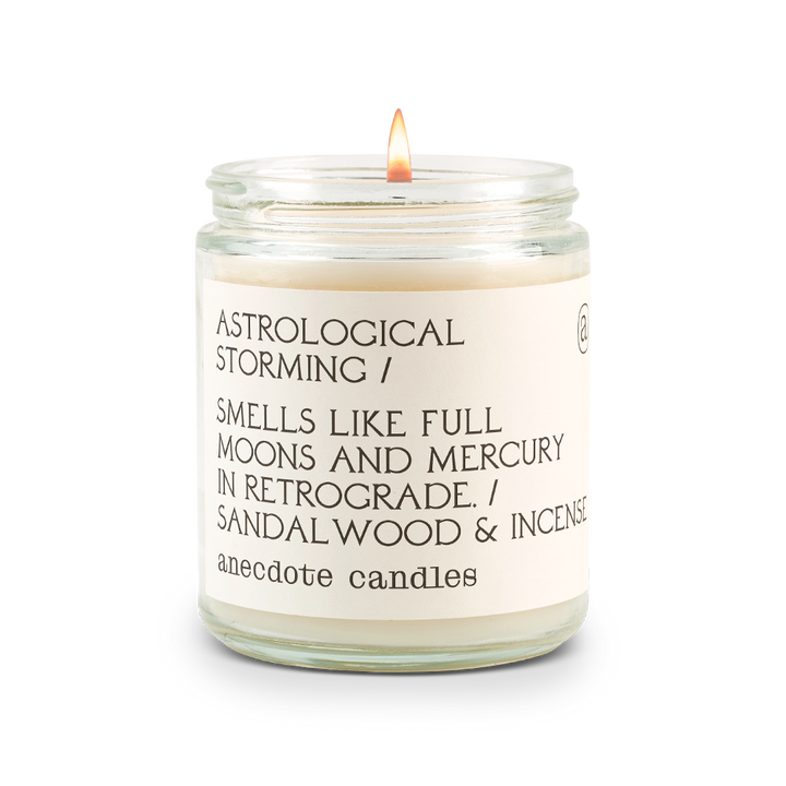 Astrological Storming (Sandalwood &amp; Incense) Candle: 7.8 oz Glass Jar