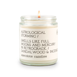Astrological Storming (Sandalwood & Incense) Candle: 7.8 oz Glass Jar