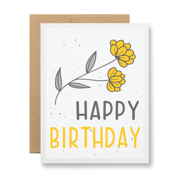 Seed Paper Greeting Card - Happy Birthday: Purple
