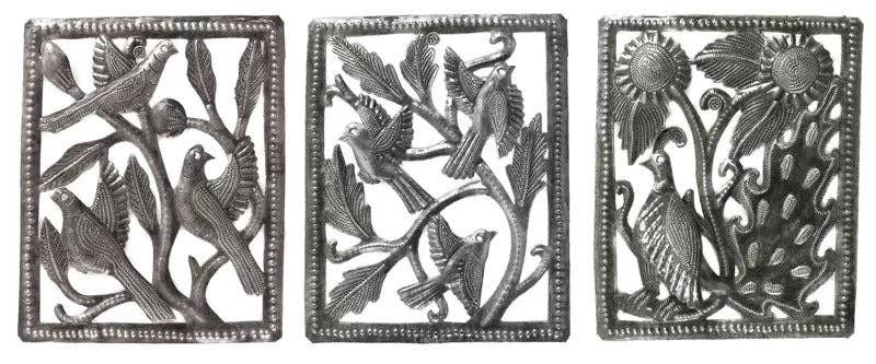 Mini Bird Cut out Rectangular Wall Art Sculpture