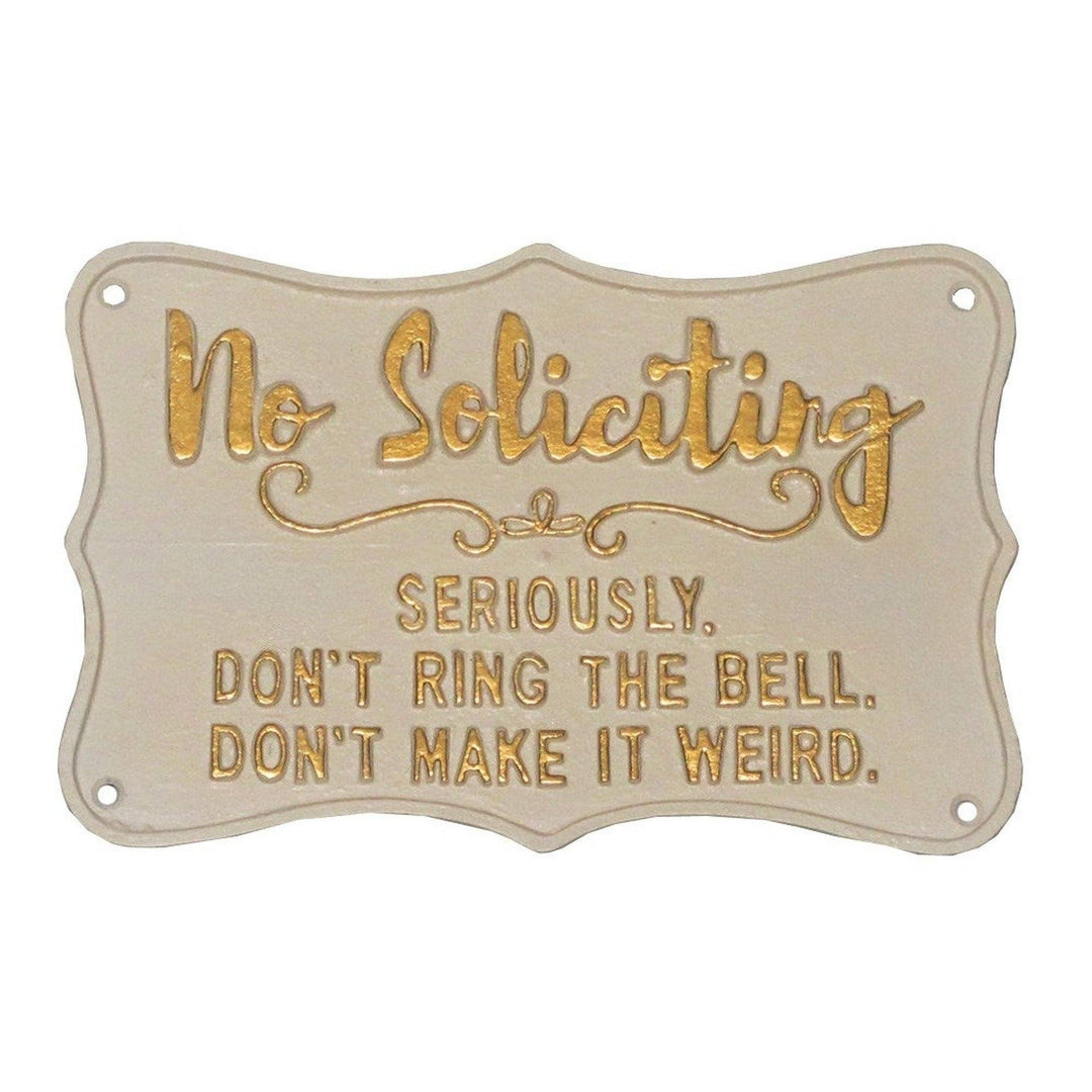 ~NO SOLICITING~ Cast Iron Gate Sign
