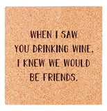 Friend-zy Cork Laser Etched Coaster Gift Box Set