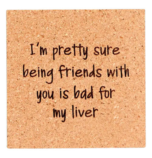 Friend-zy Cork Laser Etched Coaster Gift Box Set