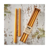 Beeswax 12" Dipped Tapers Set of 2 Honey Polyester Everyday: Yellow / Beeswax