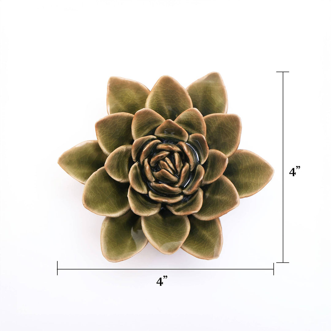 Hand Made Ceramic Wall Flower: Caramel