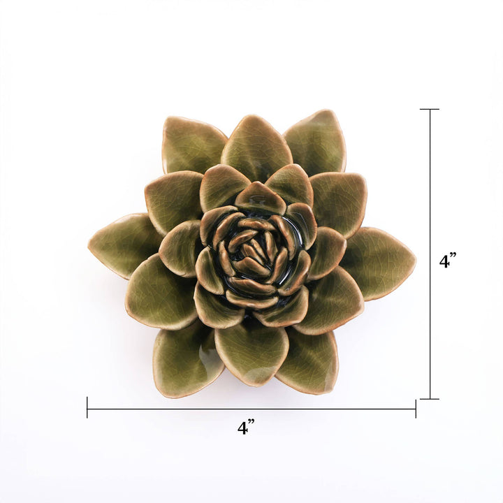 Hand Made Ceramic Wall Flower: Caramel