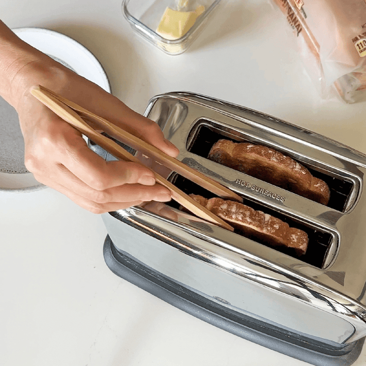 Bamboo Toast Tongs Carded