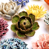 Ceramic Flower & Faux Succulent Collection 12: Medium Light Blue