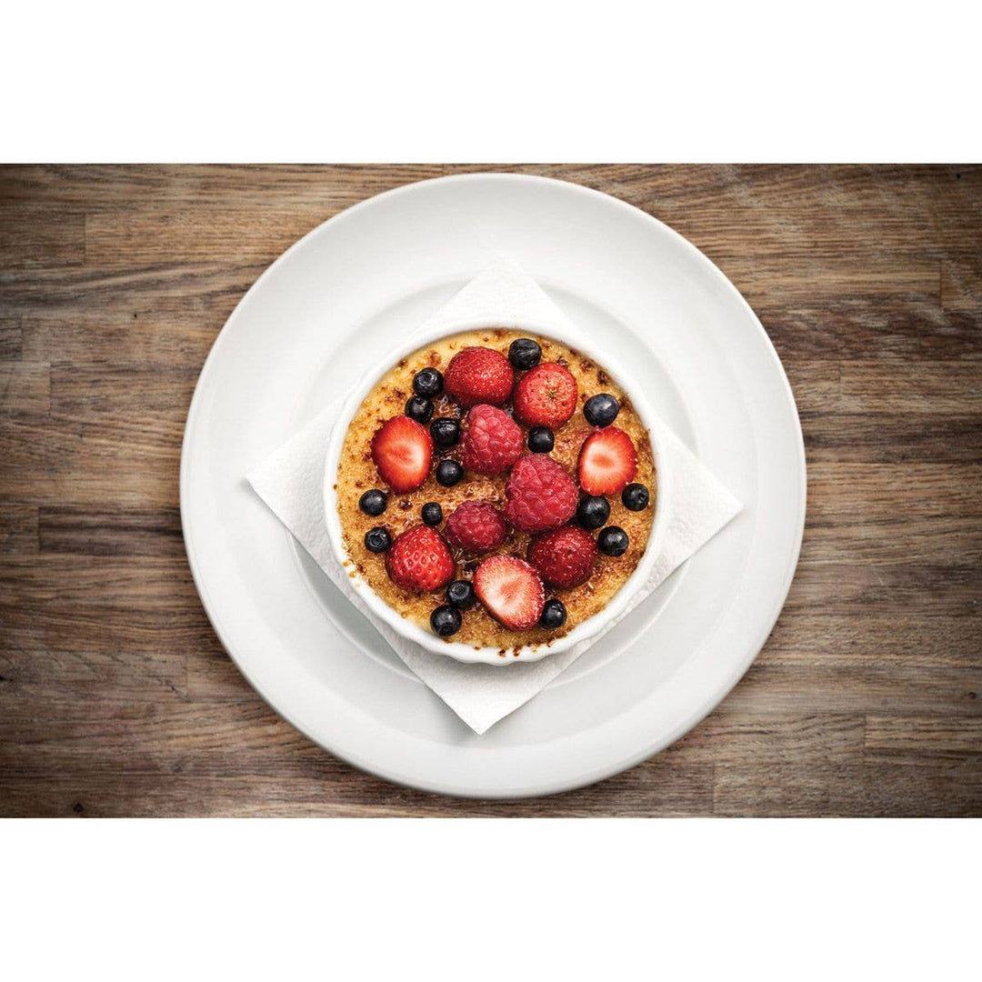 Porcelain Creme Brulee Dish – 5in Round Fluted Ramekin