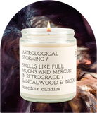 Astrological Storming (Sandalwood & Incense) Candle: 7.8 oz Glass Jar