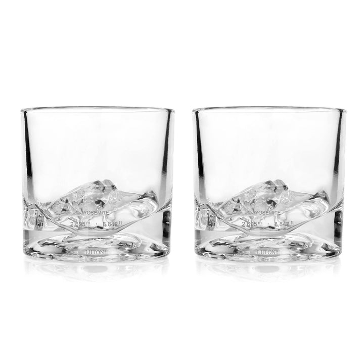 Yosemite - Half Dome - 2-Piece Crystal Whiskey Glass Set