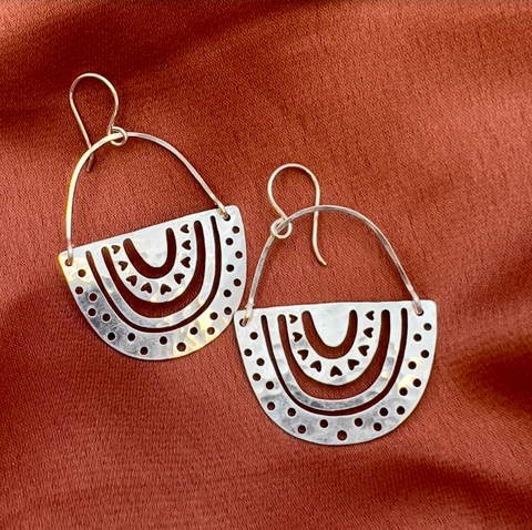 Handmade Ally Earrings: Silver Finish