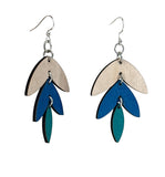 Three Piece Earrings: Natural Wood, Royal Blue, Aqua Marine
