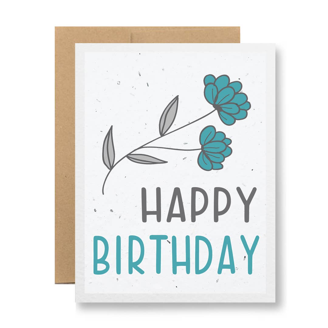 Seed Paper Greeting Card - Happy Birthday: Purple
