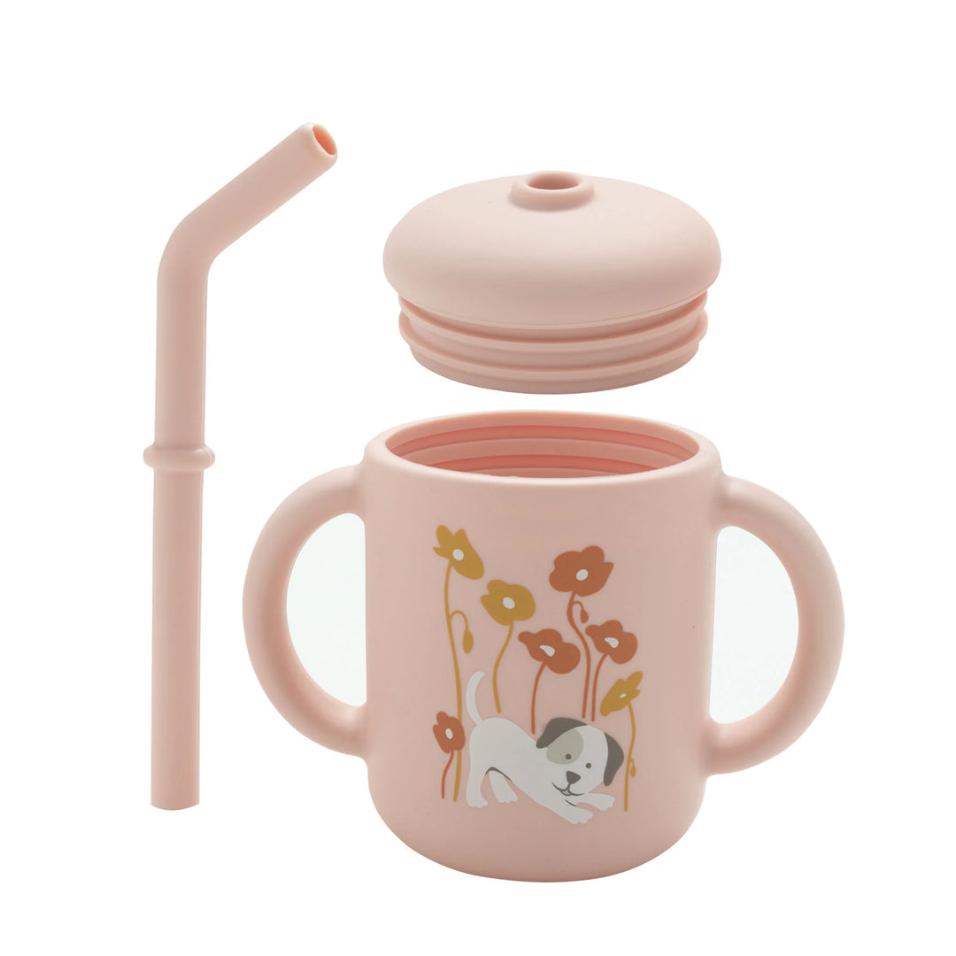 Sippy Cup "Puppies and Poppies"