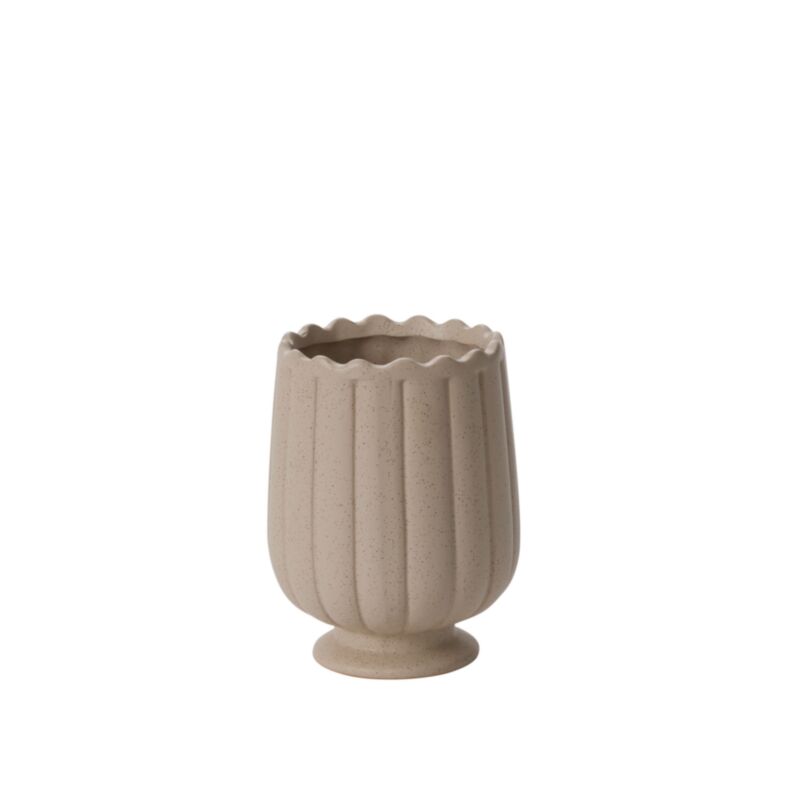 Ribbed Ceramic "Andeno" Vase, Short