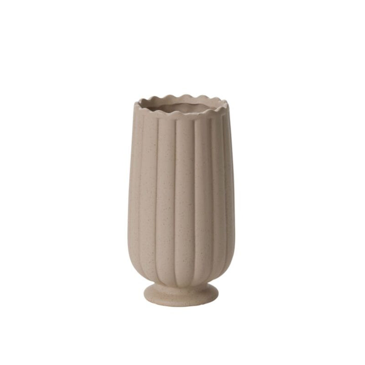 Ribbed Ceramic "Andeno" Vase, Tall