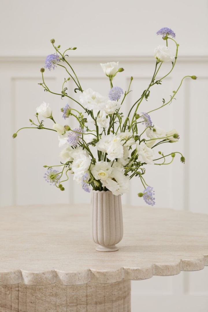 Ribbed Ceramic "Andeno" Vase, Tall