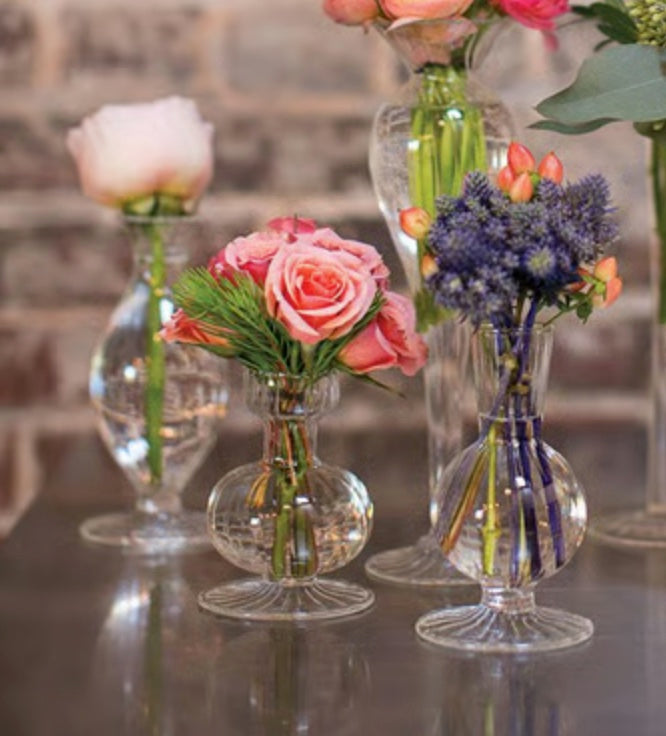Hand Blown Clear Glass Boutique Vase