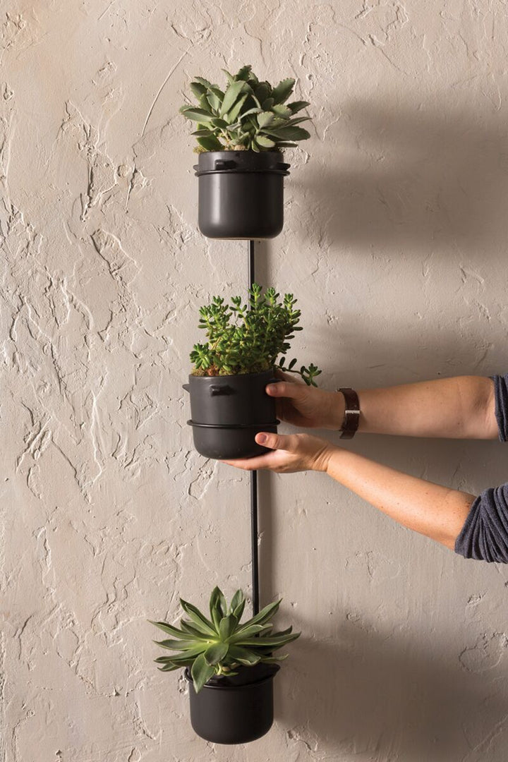 Cera Hanging Pots Trio with Wall Mount