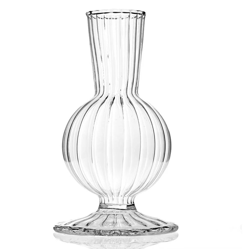 Hand Blown Clear Glass Boutique Vase