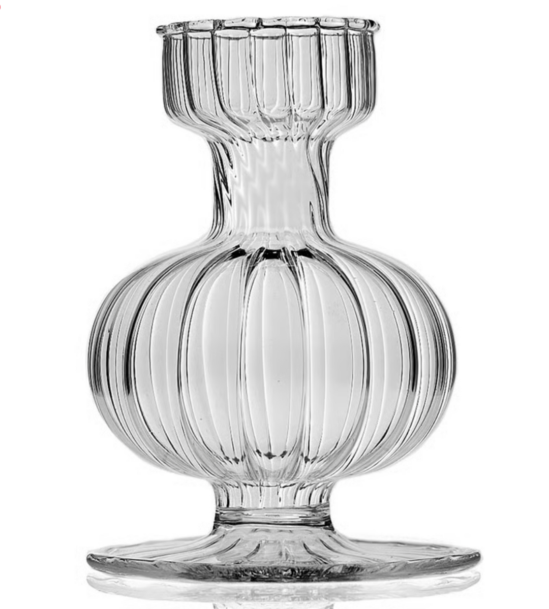 Hand Blown Clear Glass Boutique Vase