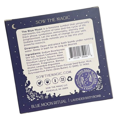 Blue Moon Lavender Bath Bomb with Sodalite