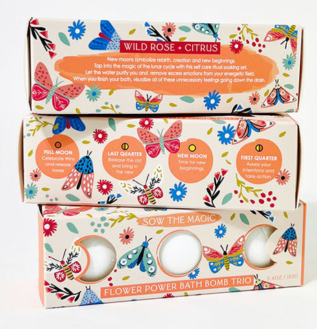 Moon Phase Flower Power Bath Bomb Trio