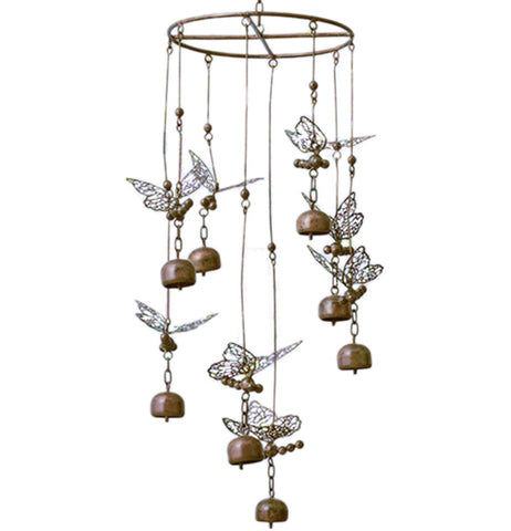 Butterfly Circle Wind Chime "Flamed"