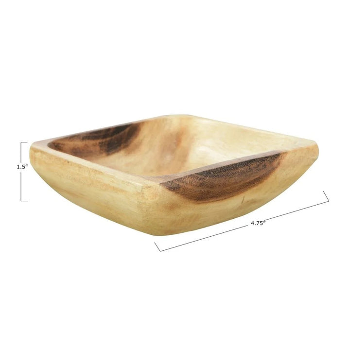 Square Acacia Wood Bowl