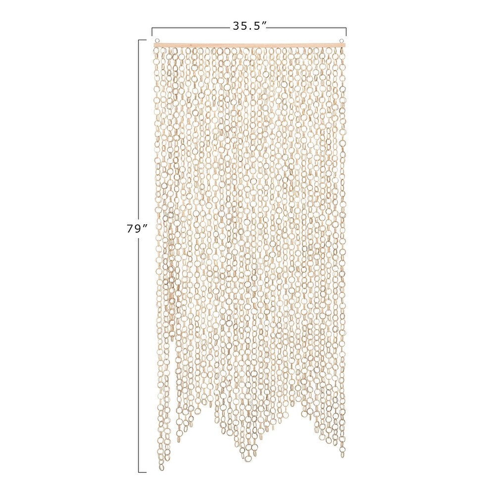 Bamboo Link Curtain, Screen, Room Divider / Natural