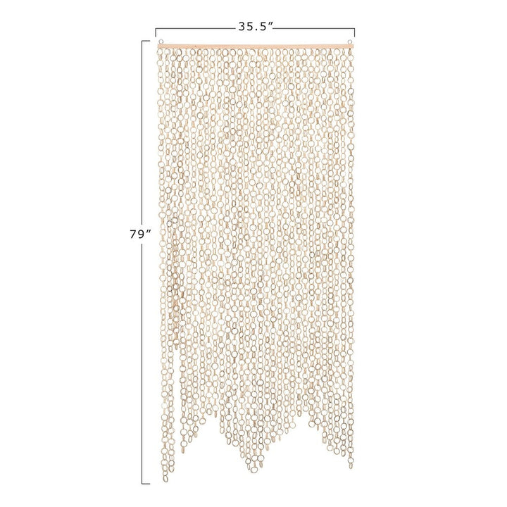 Bamboo Link Curtain, Screen, Room Divider / Natural