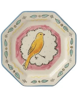 Hexagonal Decorative Bird Plate