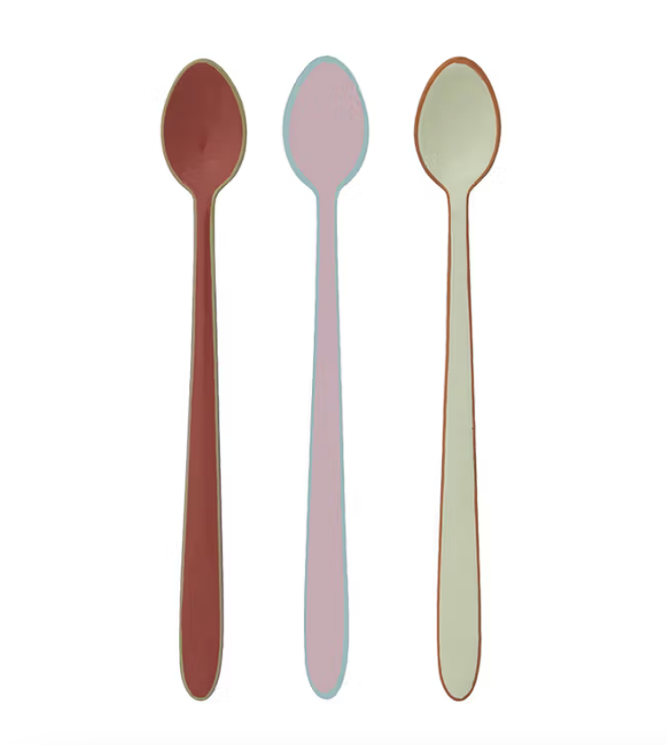 Enameled Stainless Steel Cocktail Spoon