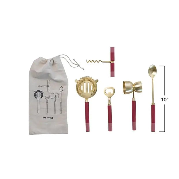 Stainless Steel Bar Tools with Resin Handle