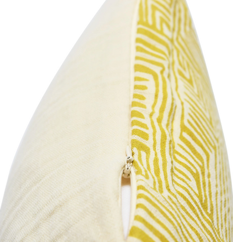 Cotton Pillow with Kuba Cloth Pattern